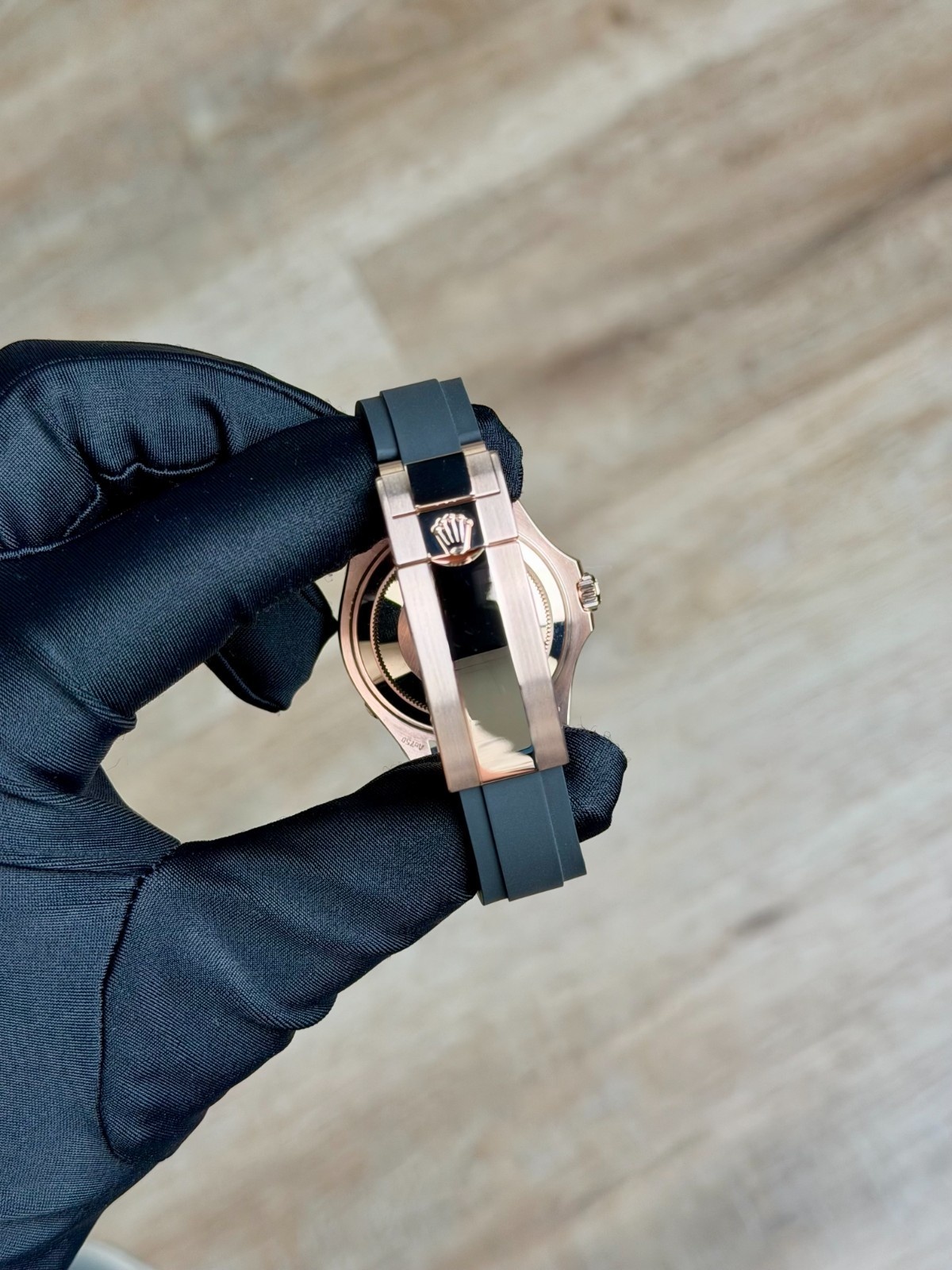 Rolex Yacht-Master 37 Black Rose Gold Oysterflex Preowned 2021 268655
