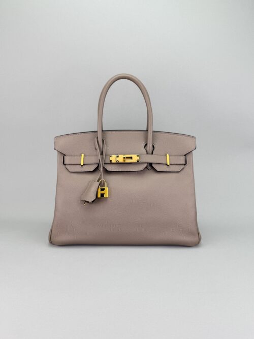Hermes Birkin 30 Epsom Gris Asphalte Gold Hardware Preowned C Stamp