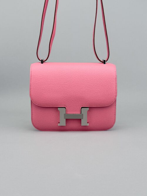 Hermes Mini Constance 18 Chevre Confetti/Sanguine Gold Hardware Preowned U Stamp