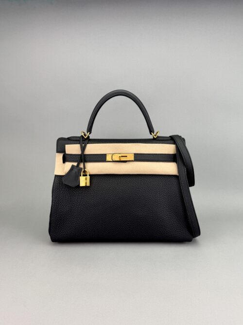 Hermes Kelly 32 Retourne Togo Black Gold Hardware K Stamp 2025