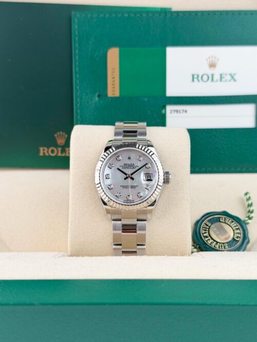 Rolex Datejust 28mm 2017 MOP Pearl Diamond Fluted Oyster Preowned 279174