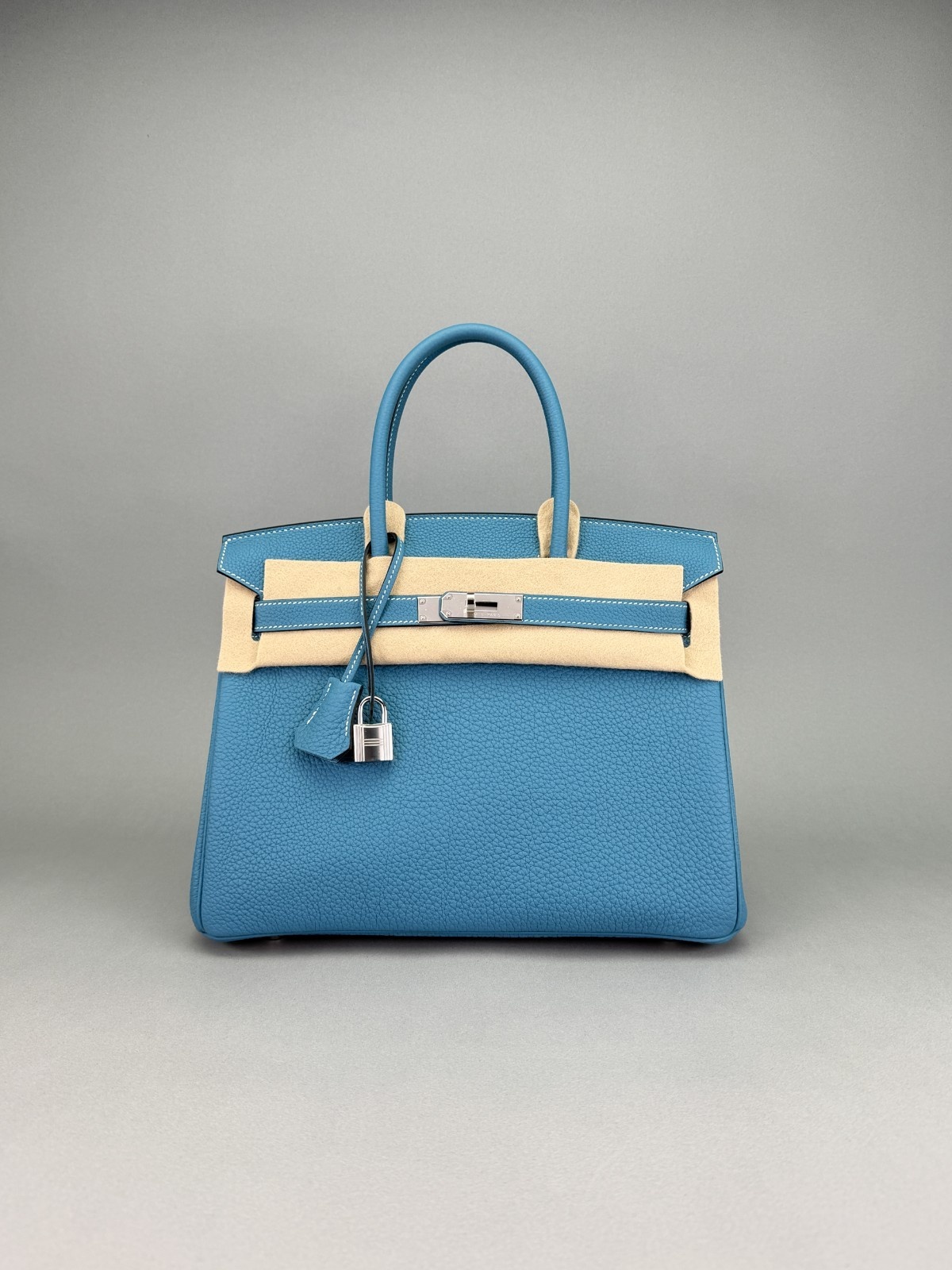 Hermes Birkin 30 Retourne Togo New Blue Jean Palladium Hardware K Stamp 2025