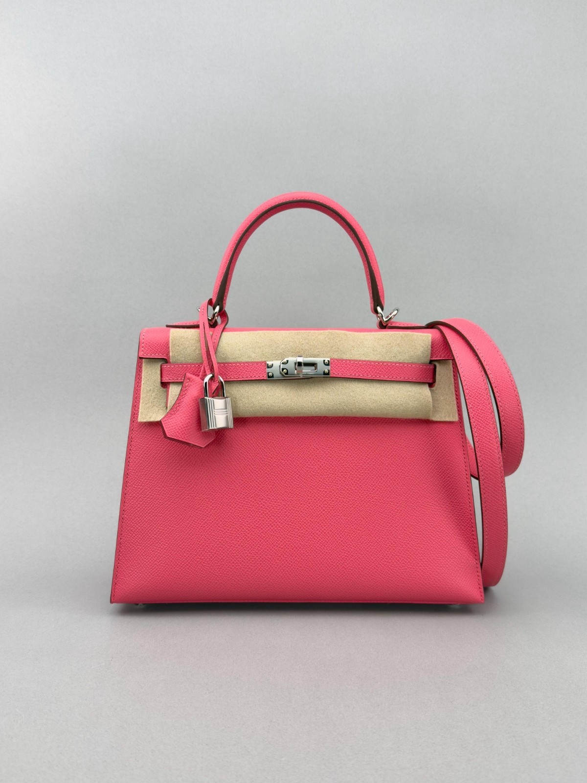Hermes Kelly 25 Sellier Epsom Rose Azalee Pink Palladium Hardware K Stamp 2025