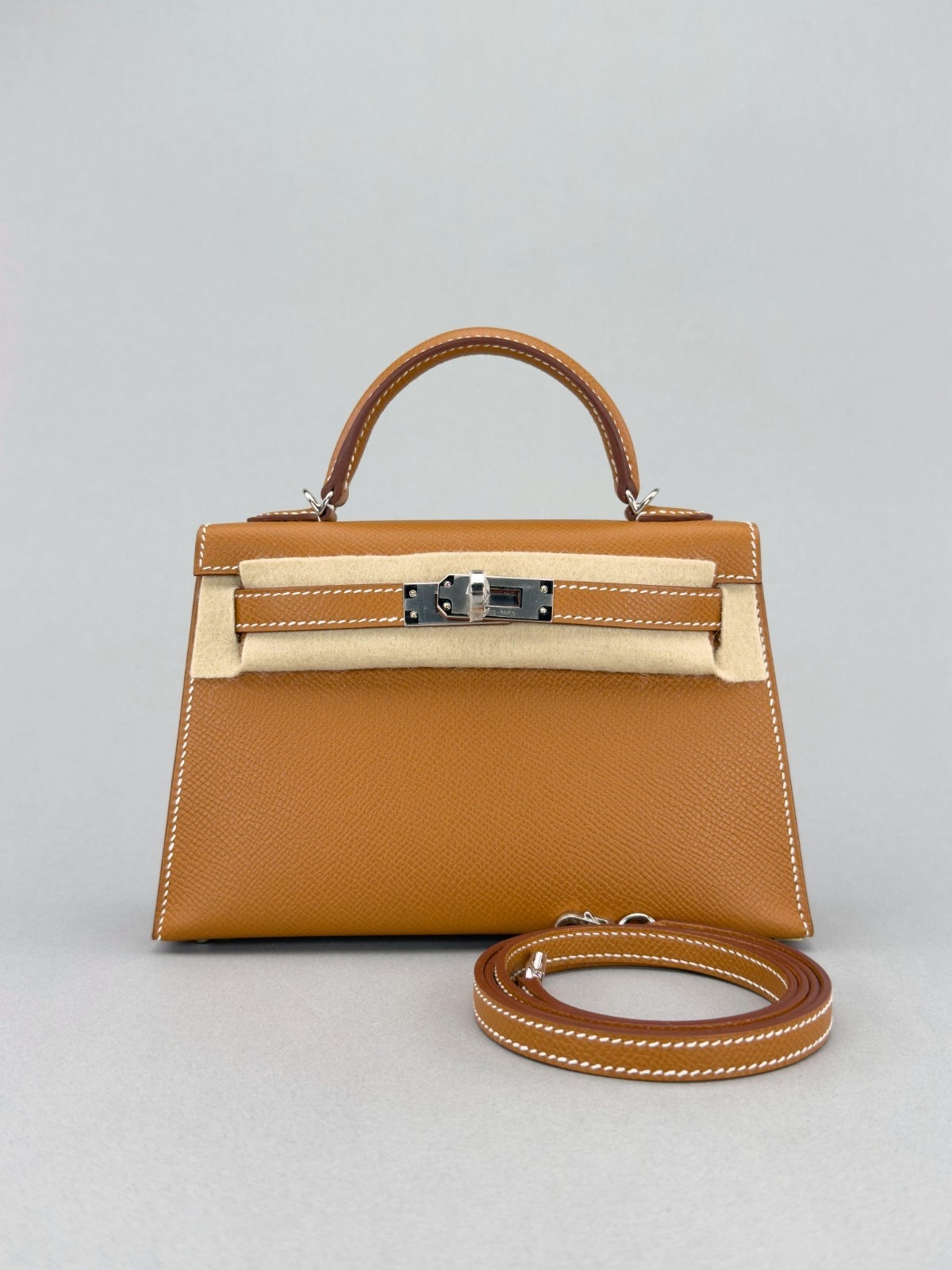 Hermes Mini Kelly 20 Sellier Epsom Gold Palladium Hardware G Stamp