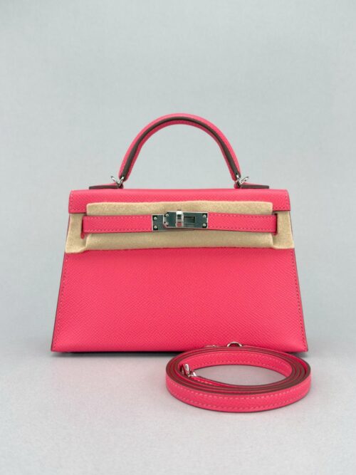 Hermes Mini Kelly 20 Sellier Epsom Rose Azalee Palladium Hardware W Stamp 2025