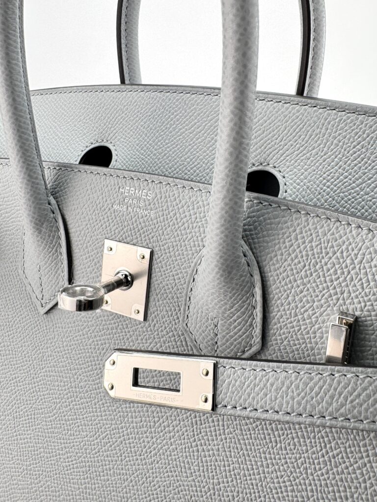 Hermes Birkin 25 Sellier Epsom Blue Glacier Palladium Hardware W Stamp 2025