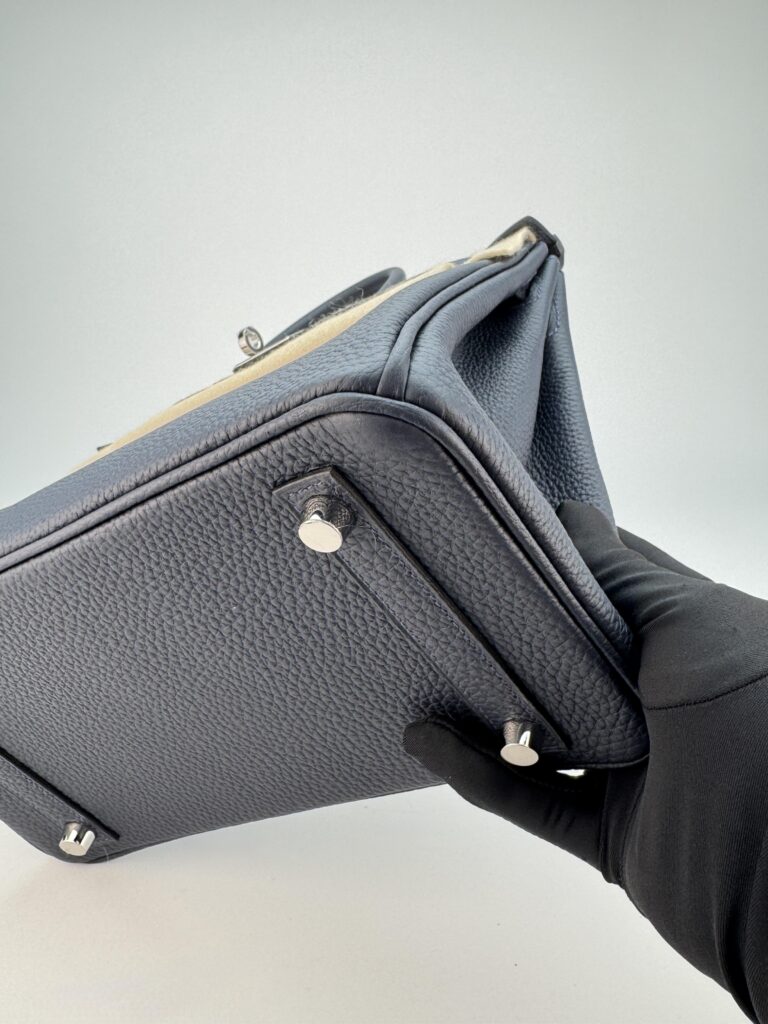 Hermes Birkin 25 Retourne Togo Blue Nuit Palladium Hardware K Stamp 2025
