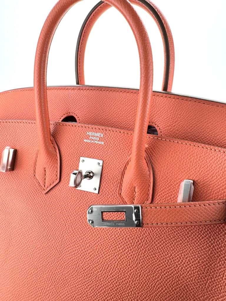 Hermes Birkin 25 Epsom Crevette Palladium Hardware Square R Stamp