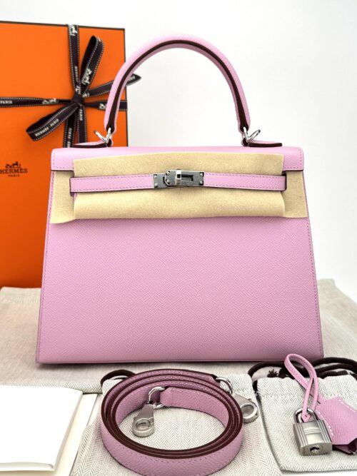 Hermes Kelly 25 Sellier Epsom Mauve Sylvestre Palladium Hardware K Stamp 2025