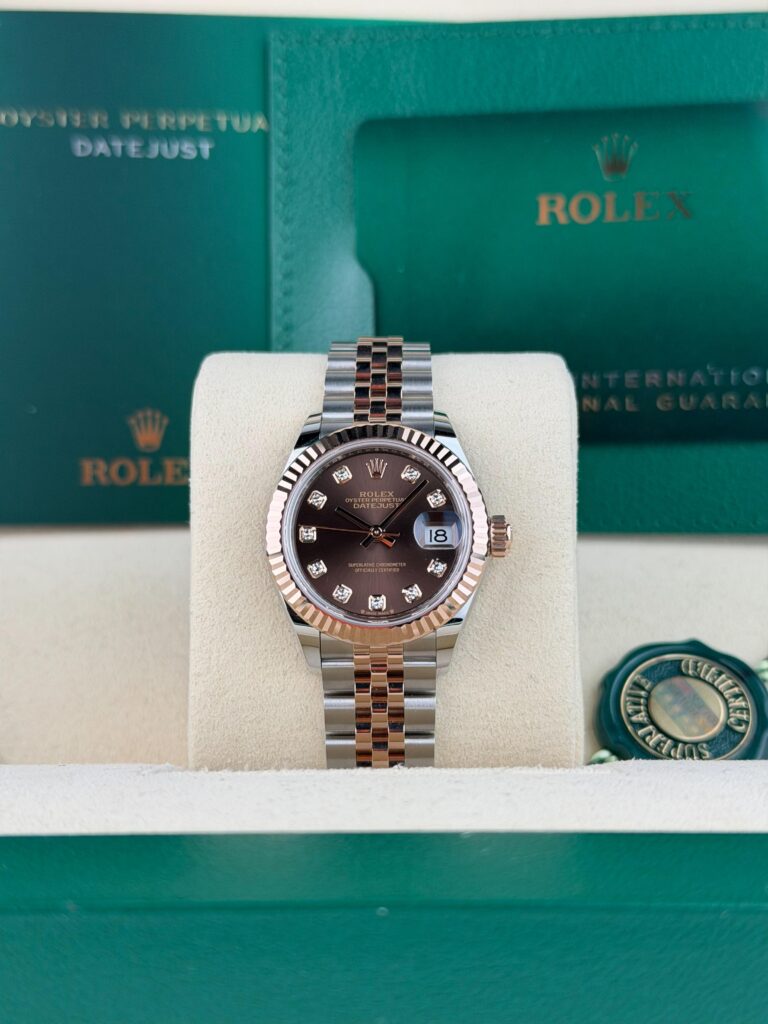 Rolex Datejust 28mm UNWORN 2026 Chocolate Brown Diamond Fluted Jubilee 279171