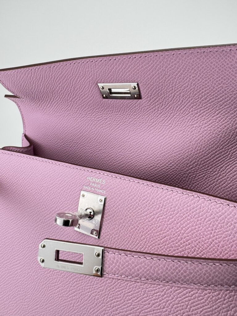 Hermes Kelly 25 Sellier Epsom Mauve Sylvestre Palladium Hardware K Stamp 2025