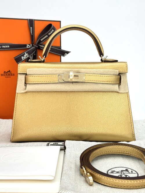 Hermes Mini Kelly 20 Chevre Chamkilight Dore Permabrass Hardware K Stamp 2026
