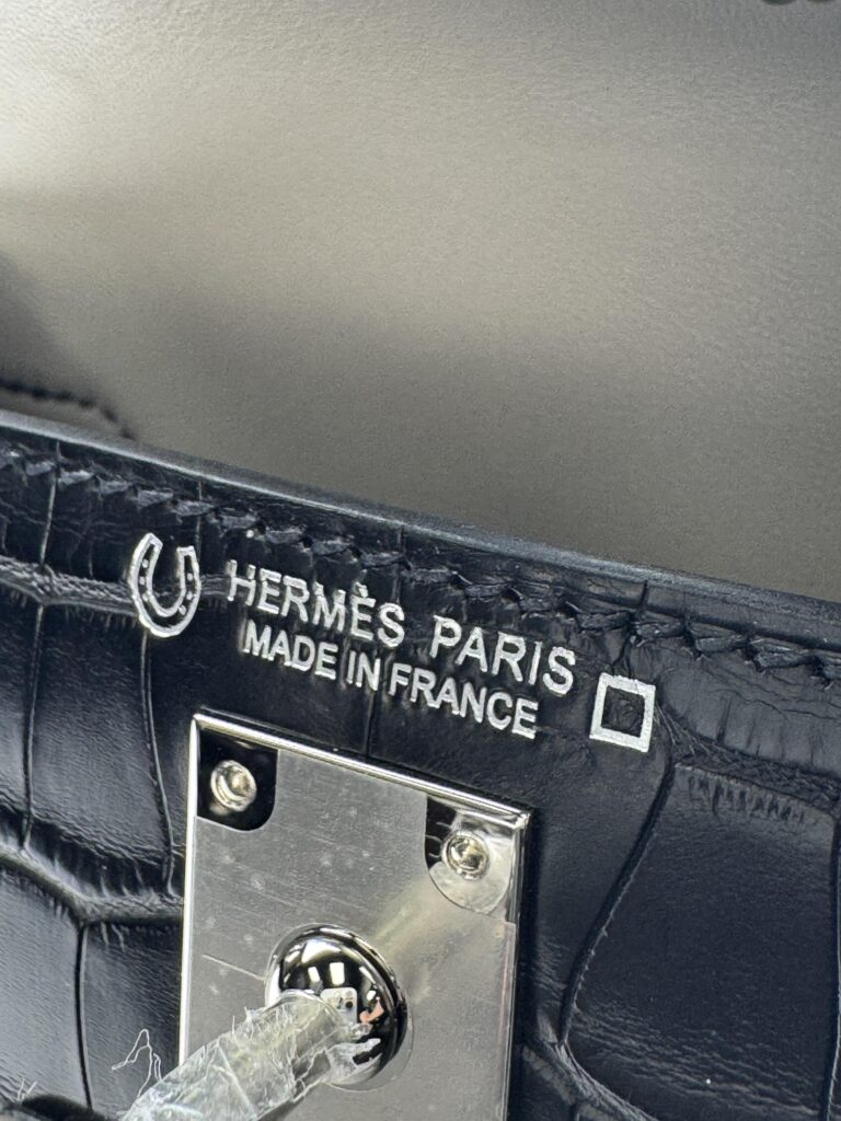 Hermes Mini Kelly 20 HSS Matte Alligator Black/ Gris Perle Palladium B 2023