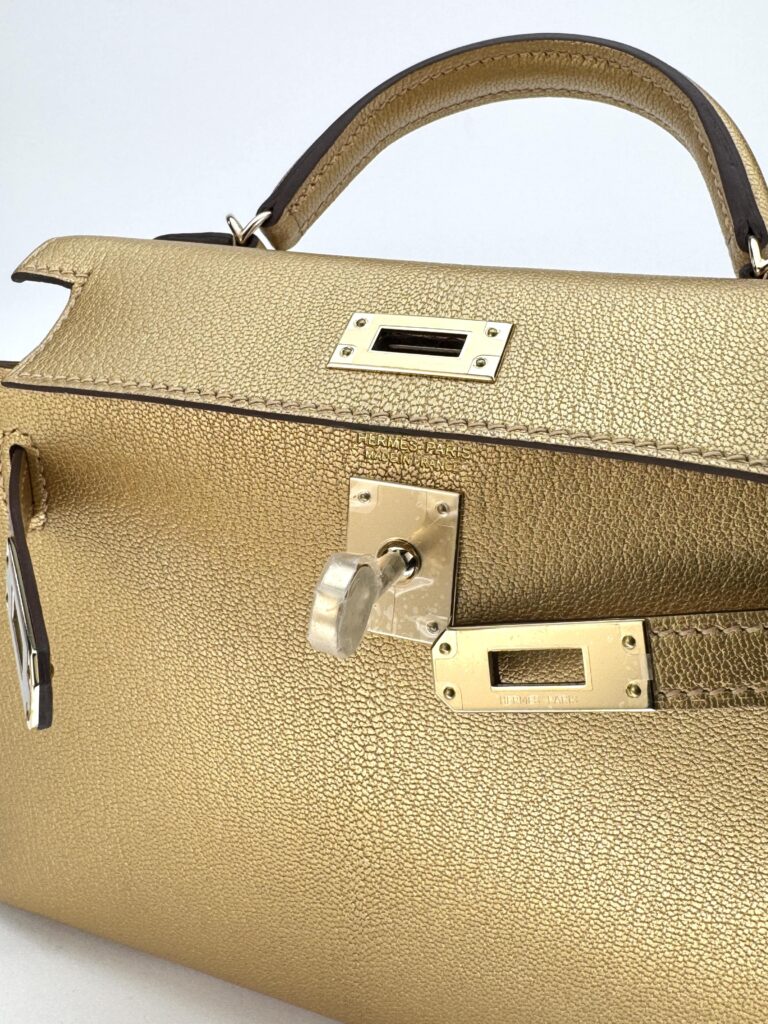 Hermes Mini Kelly 20 Chevre Chamkilight Dore Permabrass Hardware K Stamp 2026