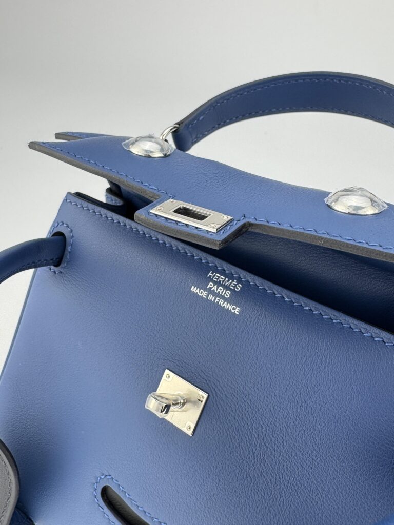Hermes Kelly Doll Blue Tie Palladium Hardware K Stamp 2026