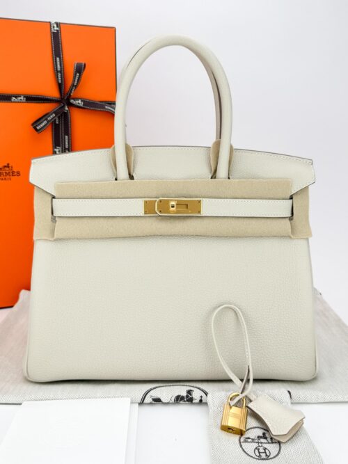 Hermes Birkin 30 Retourne Togo Craie Gold Hardware K Stamp 2025