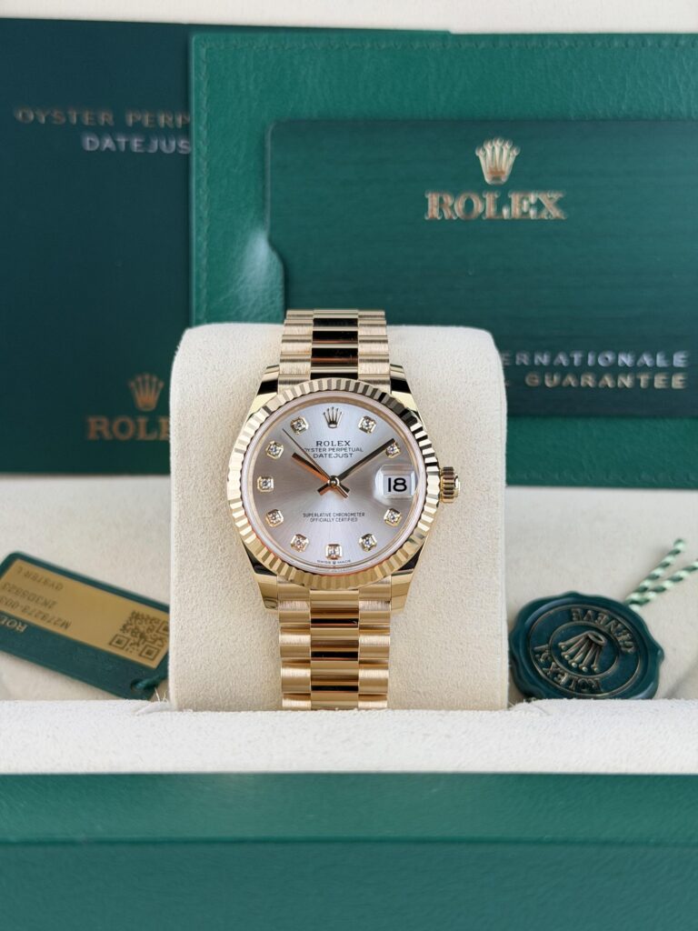 Rolex Datejust 31mm UNWORN 2026 Silver Diamond Fluted President 278278