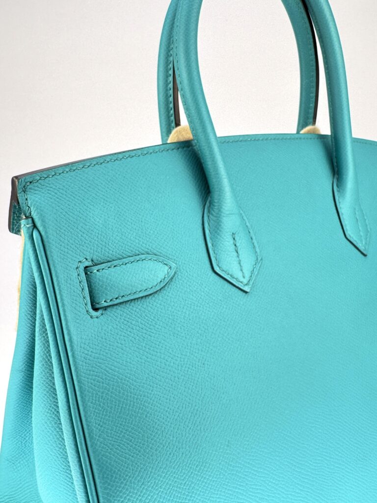 Hermes Birkin 30 Epsom Blue Paon Gold Hardware Preowned X Stamp