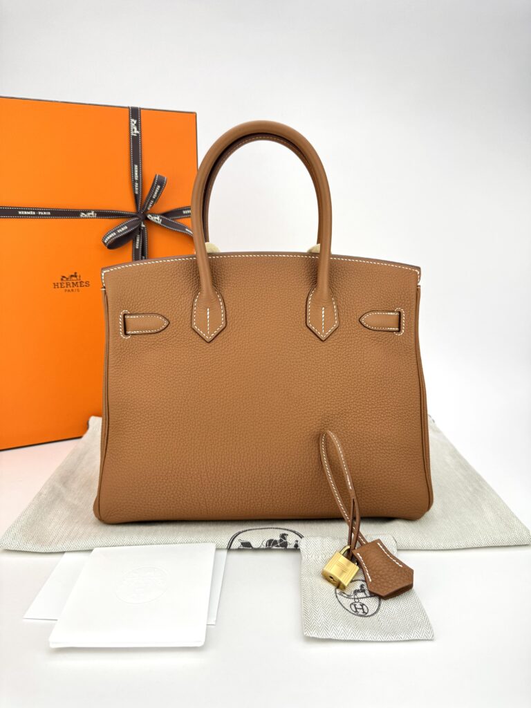 Hermes Birkin 30 Retourne Togo Gold Gold Hardware C Stamp