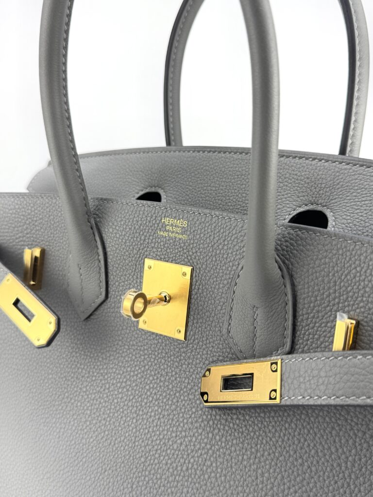 Hermes Birkin 30 Retourne Togo Gris Meyer Gold Hardware B Stamp 2023