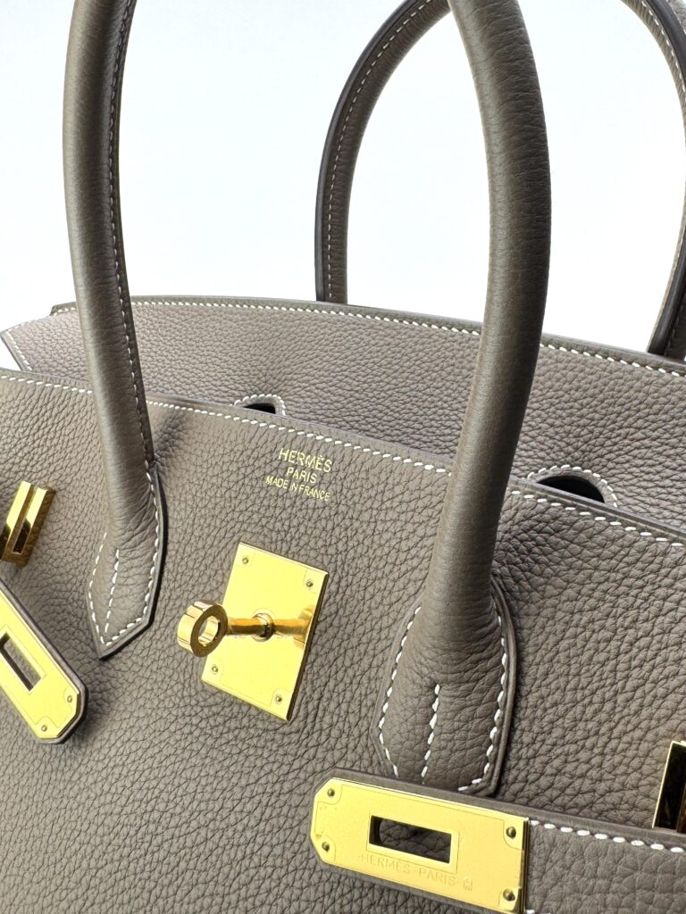 Hermes Birkin 35 Retourne Togo Etoupe Gold Hardware A Stamp
