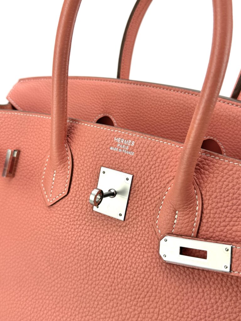 Hermes Birkin 35 Retourne Togo Crevette Palladium Hardware Preowned Square Q