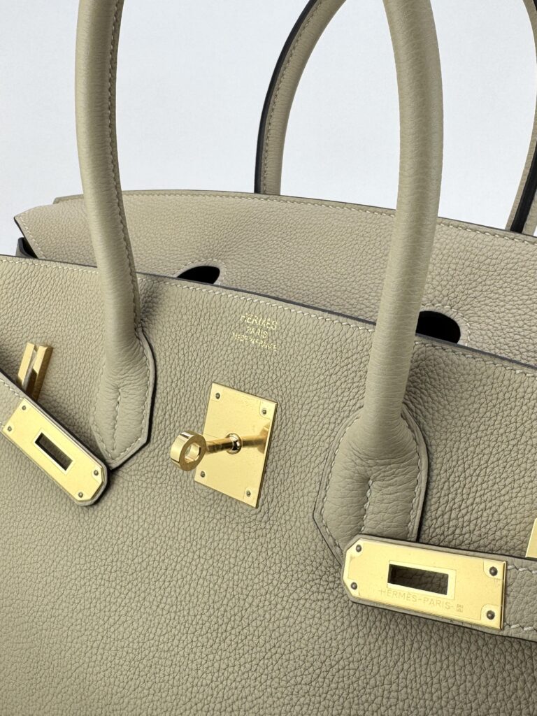 Hermes Birkin 35 Retourne Togo Trench Gold Hardware A Stamp