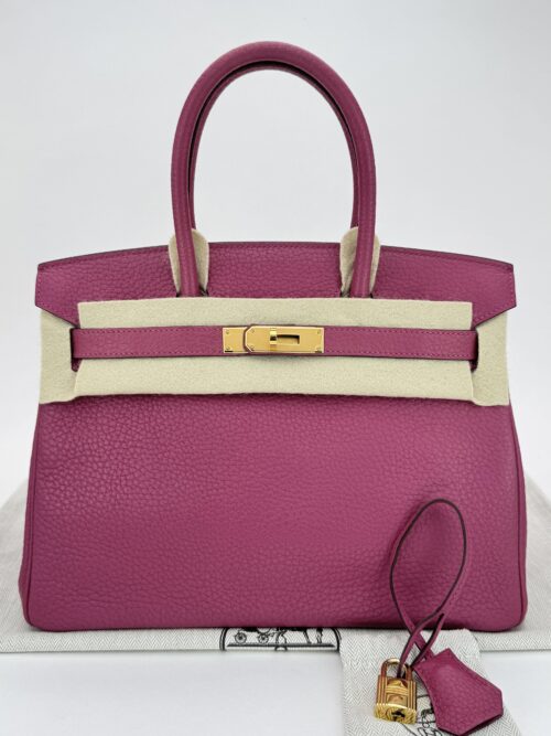 Hermes Birkin 30 Retourne Togo Tosca Inside Magnolia Gold Hardware T Stamp