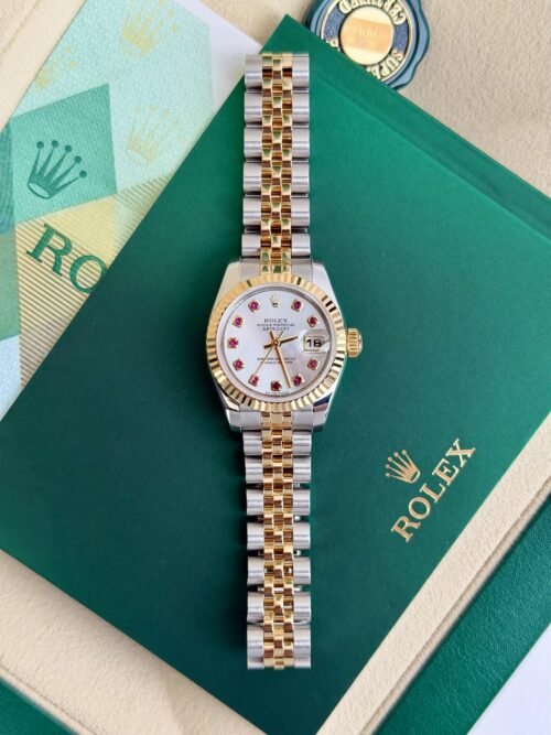 Rolex Datejust 26mm 2007 MOP Pearl Ruby Fluted Jubilee Preowned 179173