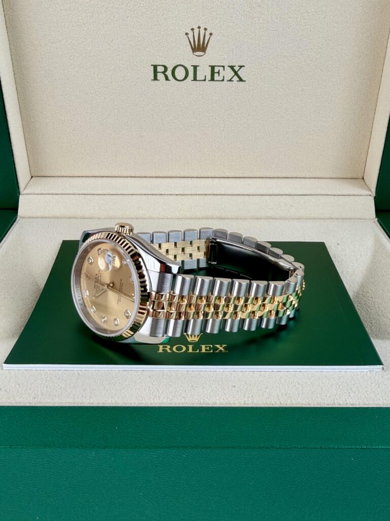 Rolex Datejust 36mm 2009 Champagne Diamond Fluted Jubilee Preowned 116233