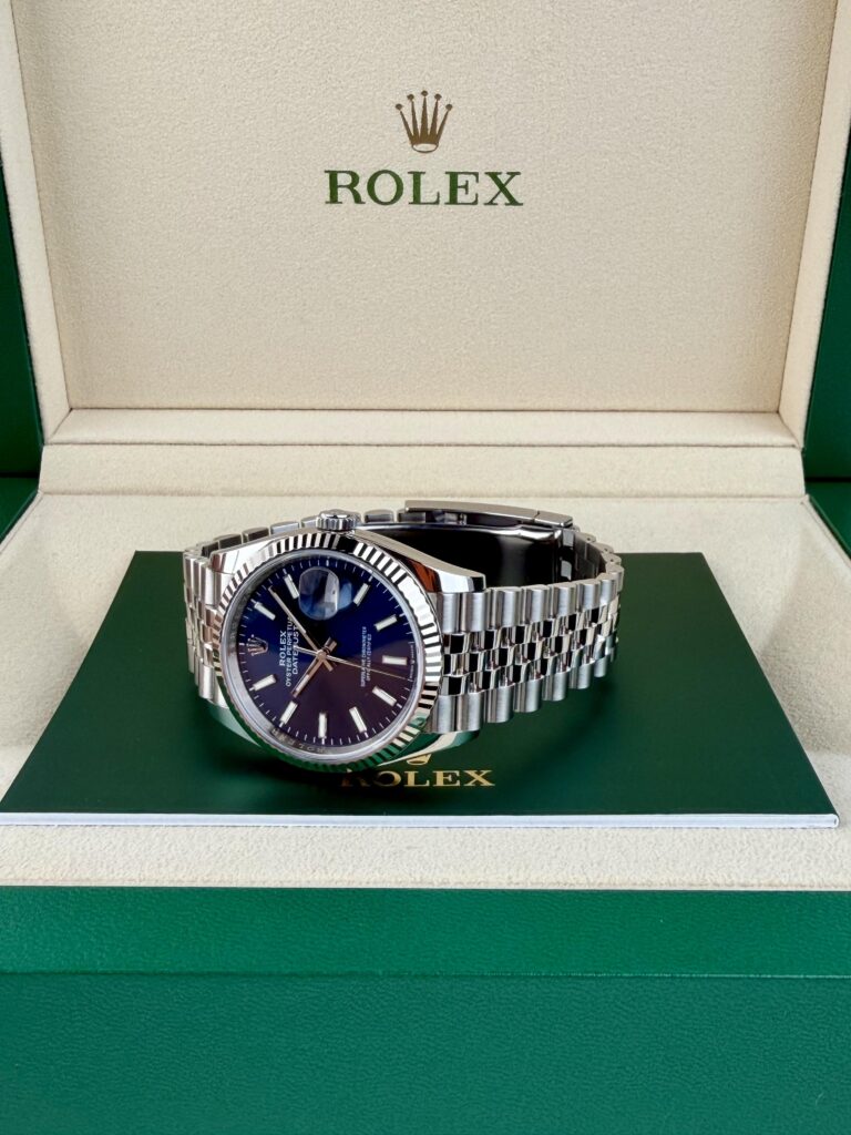 Rolex Datejust 36mm 2022 Blue Index Fluted Jubilee Preowned 126234