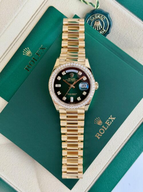 Rolex Day-Date 36mm UNWORN 2026 Green Ombre Diamond President 128348RBR