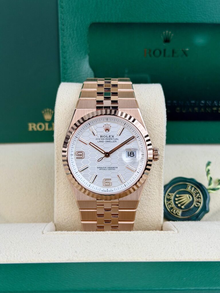 Rolex Land-Dweller 40mm UNWORN 2026 White Honeycomb Fluted Flat Jubilee 127335