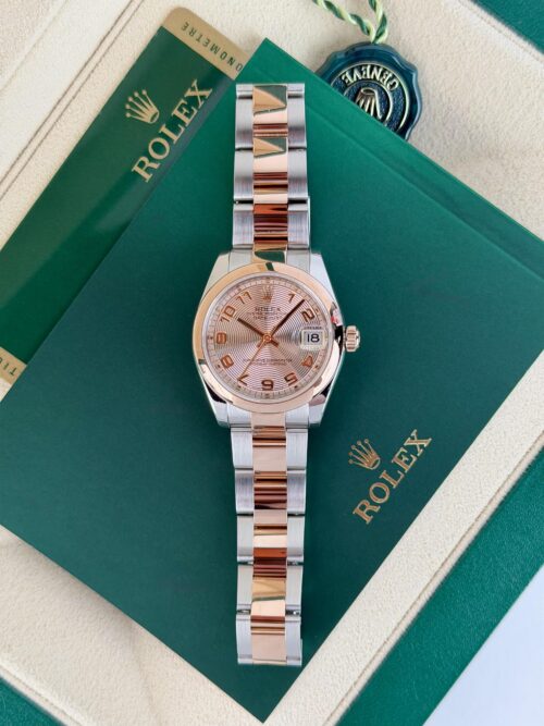 Rolex Datejust 31mm 2010 Rose Pink Concentric Arabic Oyster Preowned 178241