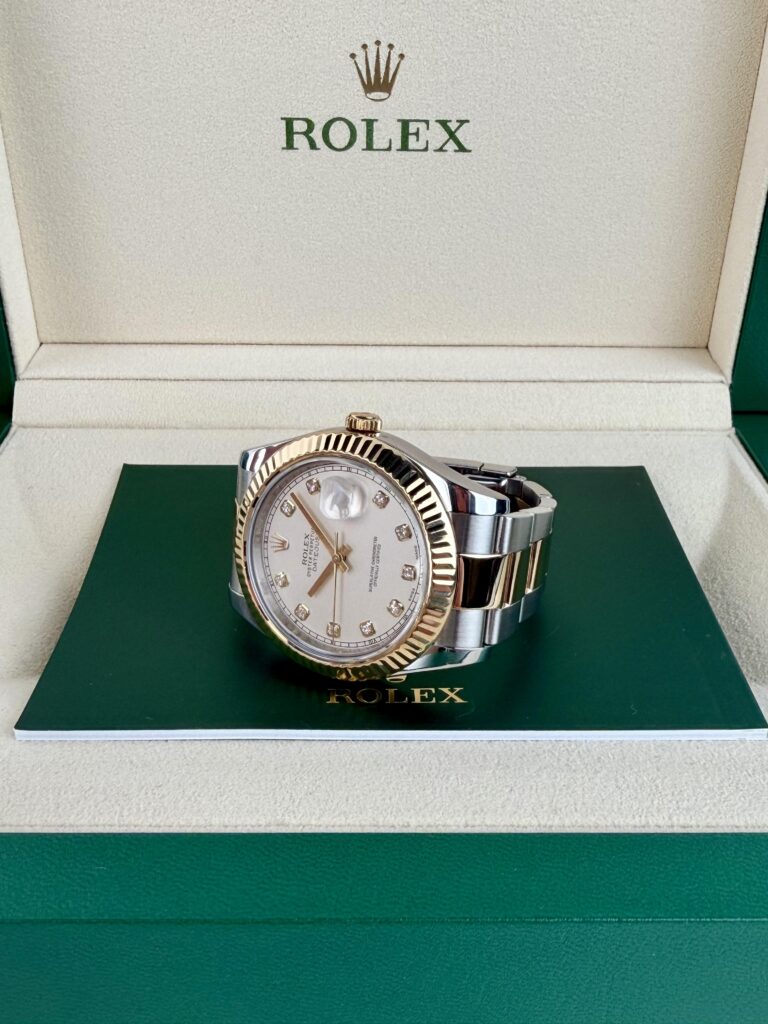 Rolex Datejust 41mm 2016 White Diamond Fluted Oyster Preowned 116333