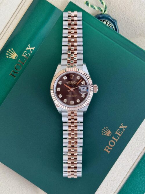 Rolex Datejust 28mm UNWORN 2026 Chocolate Brown Diamond Fluted Jubilee 279171