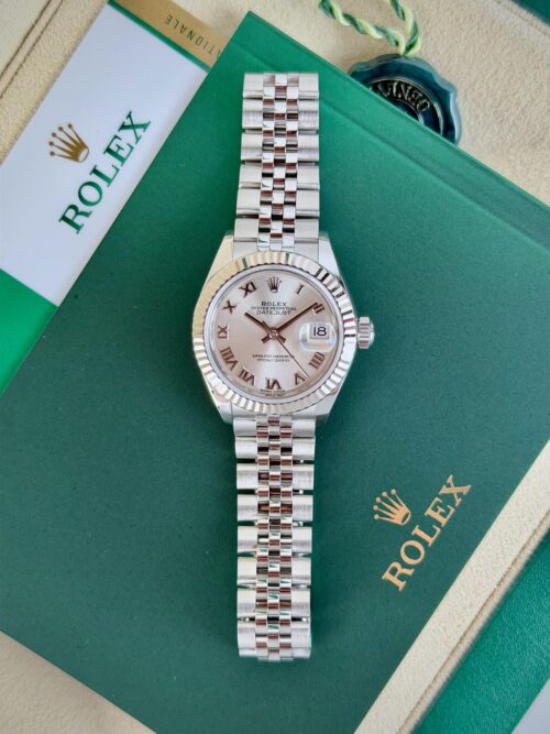 Rolex Datejust 28mm 2019 Silver Roman Fluted Jubilee Preowned 279174