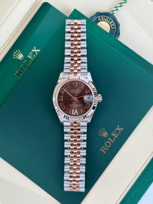 Rolex Datejust 31mm UNWORN 2026 Chocolate Brown Roman VI Fluted Jubilee 278271