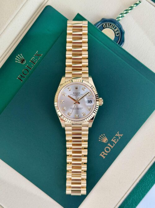 Rolex Datejust 31mm UNWORN 2026 Silver Diamond Fluted President 278278