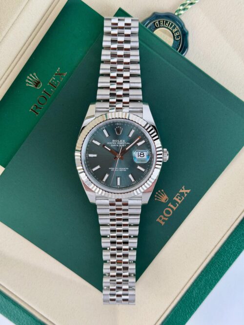 Rolex Datejust 41mm UNWORN 2026 Mint Green Index Fluted Jubilee 126334
