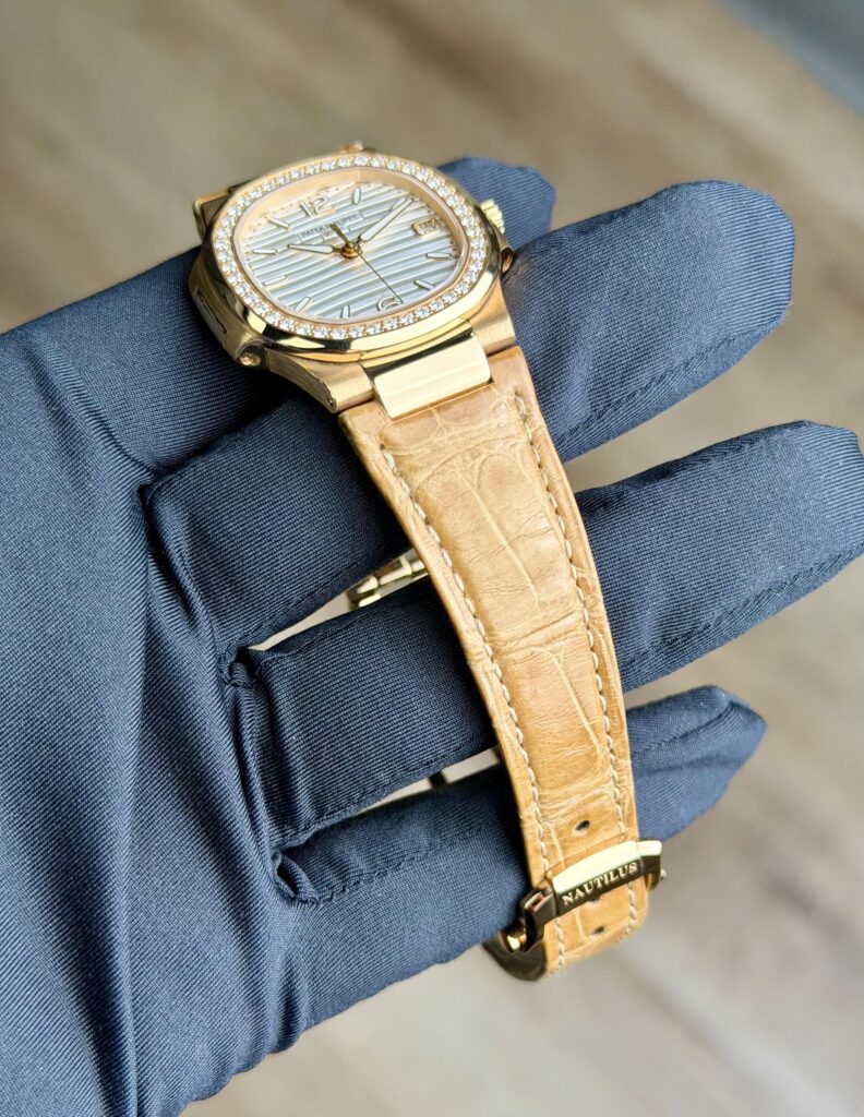 Patek Philippe Nautilus 2017 White Index Diamond Bezel Strap 7010R-011