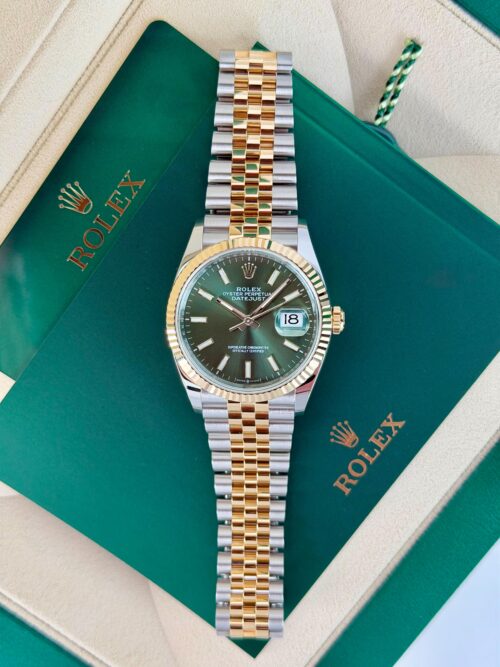 Rolex Datejust 36mm UNWORN 2026 Olive Green Index Fluted Jubilee 126233