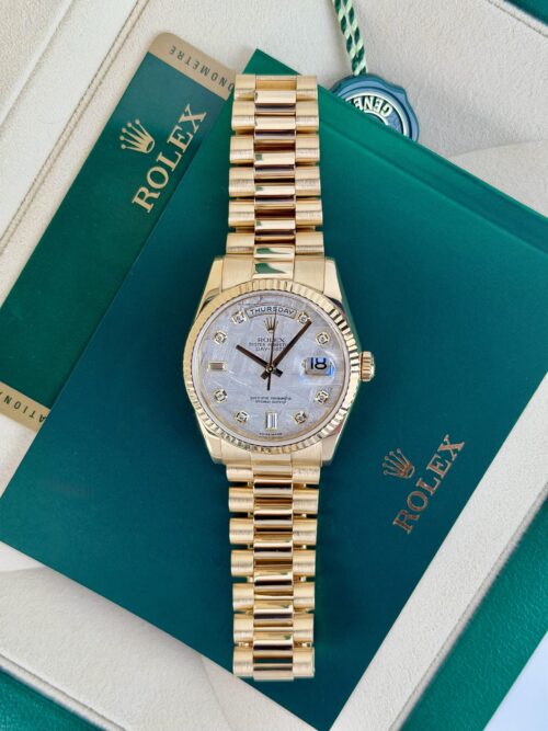 Rolex Day-Date 36mm 2011 Meteorite Diamond Fluted President 118238