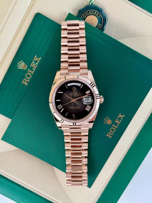 Rolex Day-date 40mm UNWORN 2026 Slate Grey Ombre Roman Fluted President 228235