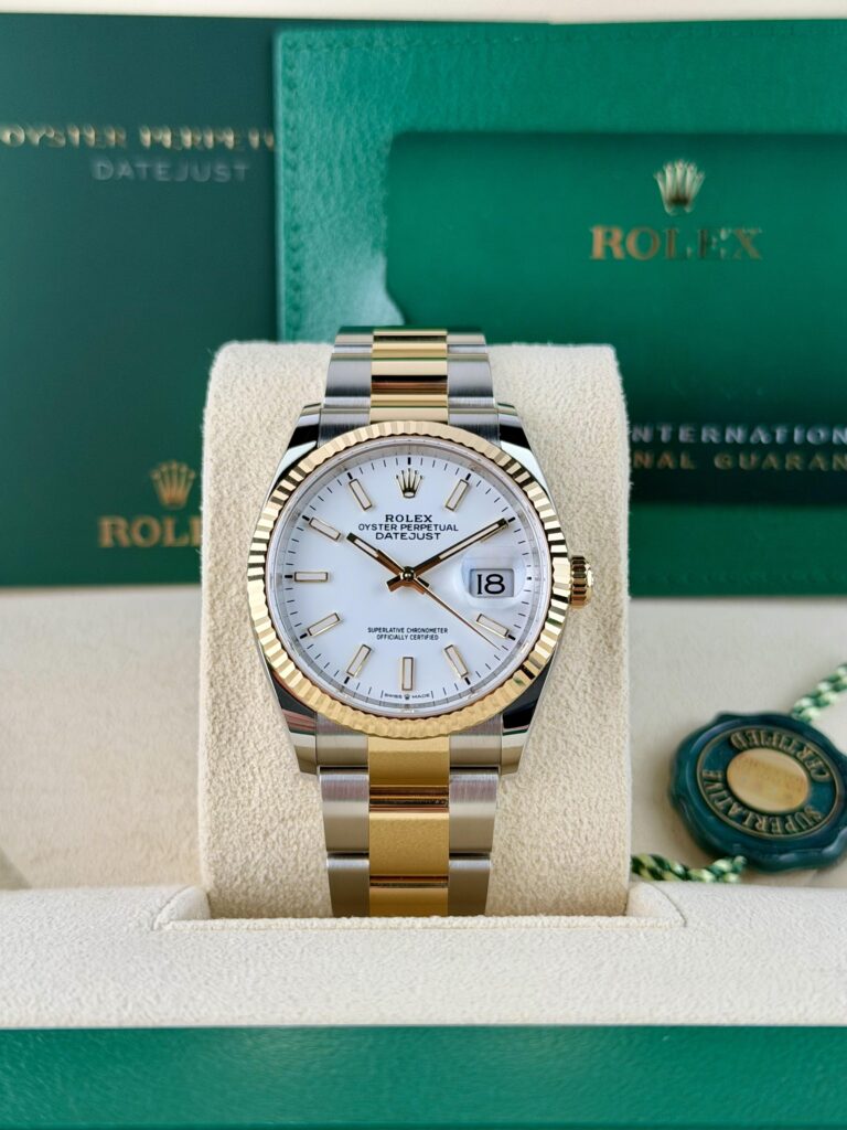 Rolex Datejust 36mm UNWORN 2026 White Index Fluted Oyster 126233