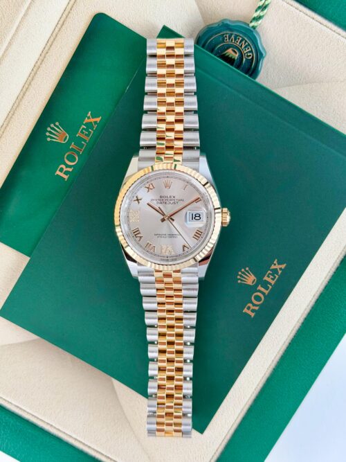 Rolex Datejust 36mm UNWORN 2026 Silver Roman VIIX Diamond Fluted Jubilee 126233
