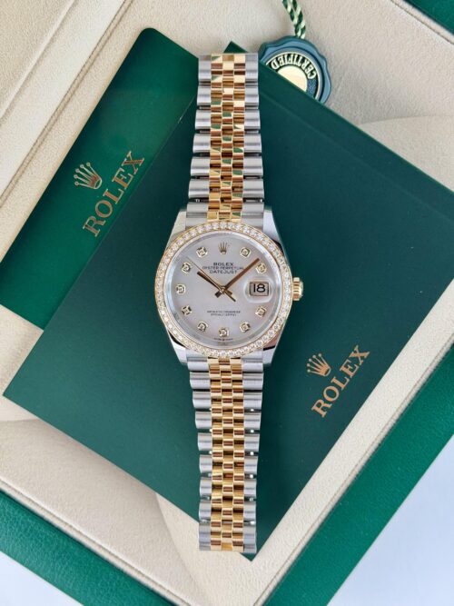 Rolex Datejust 36mm UNWORN 2026 MOP Pearl Diamond Bezel Jubilee 126283RBR