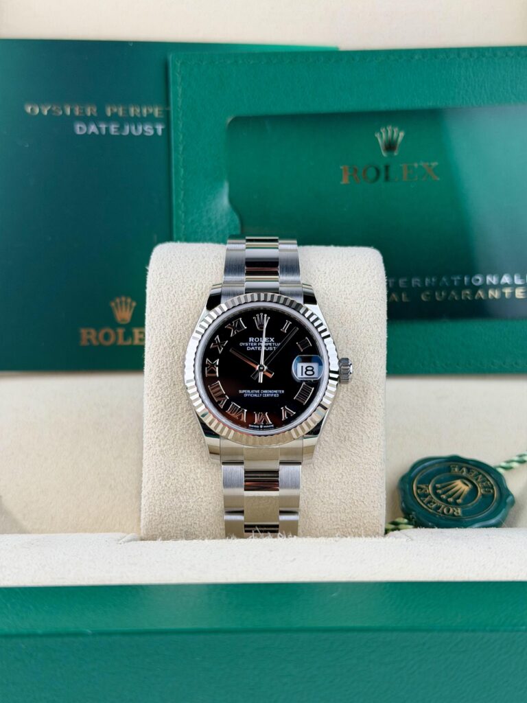 Rolex Datejust 31mm UNWORN 2026 Black Roman Fluted Oyster 278274