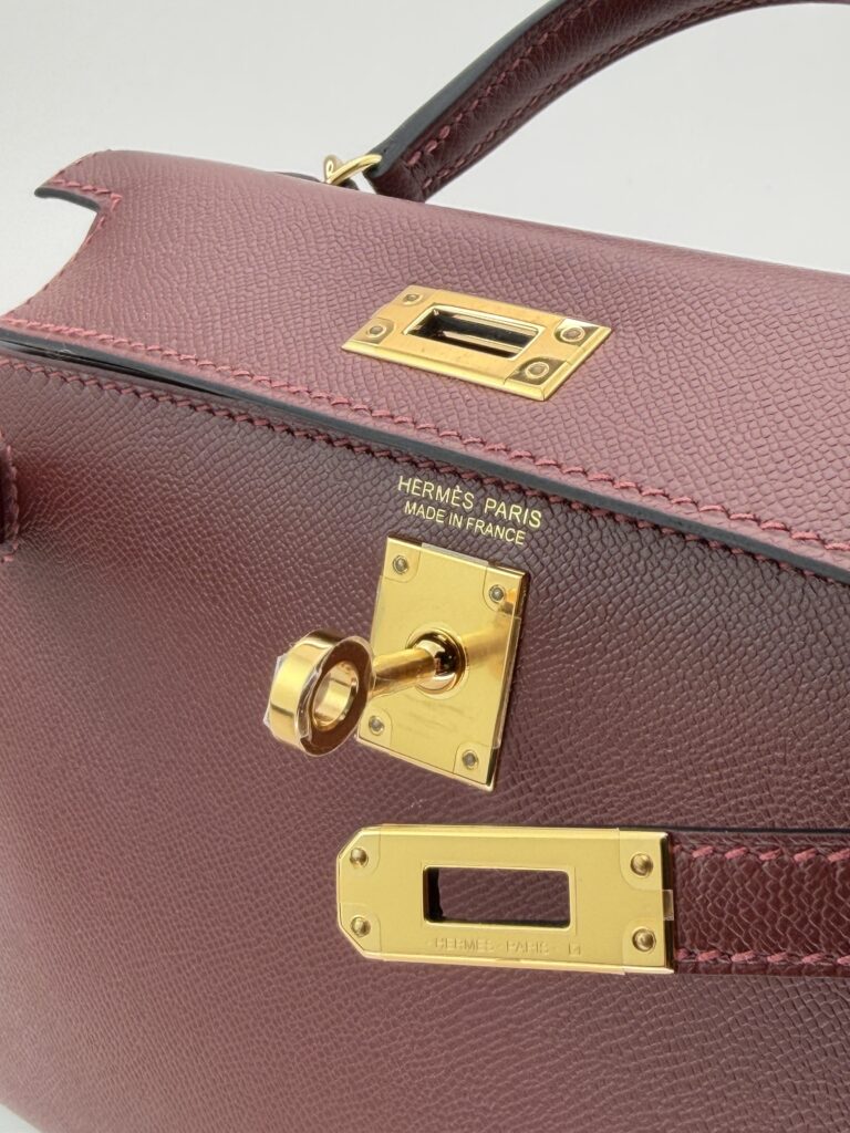 Hermes Mini Kelly 20 Sellier Madame Rouge H Gold Hardware K Stamp Unworn