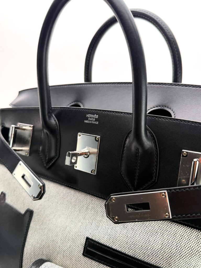 Hermes Hac 40 Cargo Toile Panda Black Palladium Hardware K Stamp 2025